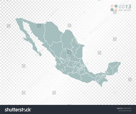 Vektor Stok Green Vector Silhouette Mexico Map On (Tanpa Royalti) 1683234247 | Shutterstock