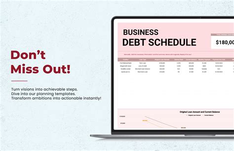 Business Debt Schedule Template in Excel, Google Sheets - Download ...