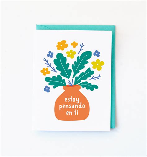 Pensando En Ti Spanish thinking of you card – Graphic Anthology
