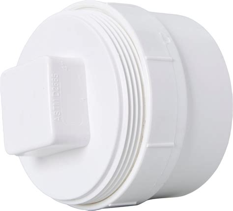 Amazon.com: 4" PVC Sewer Cleanout Adapter with Plug Pipe Fitting, PVC DWV Flush Sewer Cleanout ...