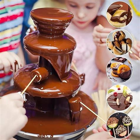 3-Tier Chocolate Fondue Fountain | Stainless Steel Melting Pot with ...