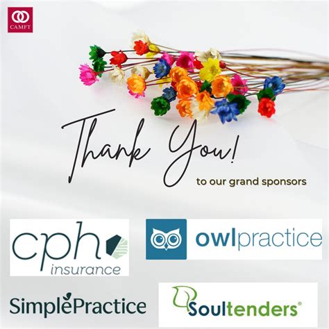 With the support of our Grand Sponsors CPH Insurance, SimplePractice ...