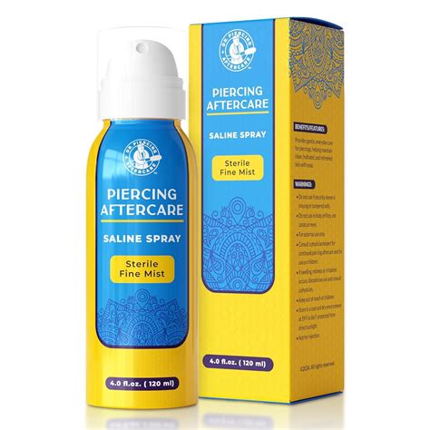 Amazon.com: Dr. Piercing Aftercare Spray 4.0 oz Sterile Saline Solution - Gentle Mist Cleaner ...