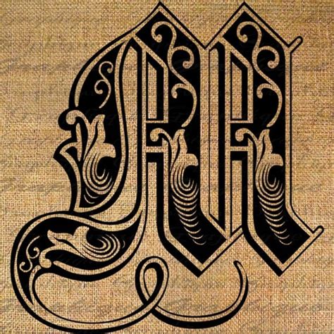 Old english font letter m - zoqaff