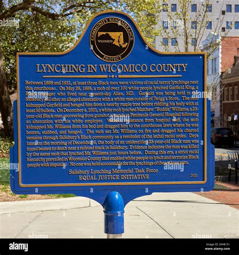 An historical marker in downtown Salisbury, Maryland discusses the ...