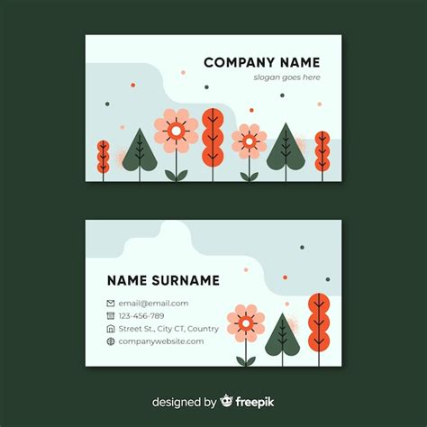 Beautiful business card template with nature concept | Free Vector