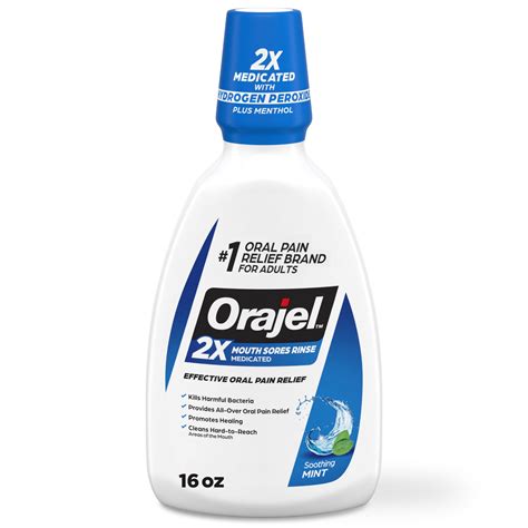 Orajel Antiseptic Mouth Sore Rinse for Canker Sores & Gum Irritation ...