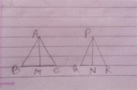 In triangleABC and trianglePQR,AB=PQ and AC=PR and altitude AM and ...