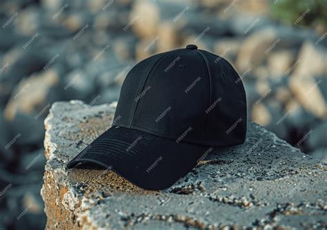 Premium Photo | Black baseball cap mockup template hat product design