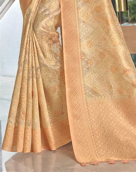 Elegant of Latest Gold Coloured Jute saree – South India Shopping Mall
