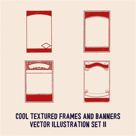 Cool textured frames and banners vector illustration set 2 | Premium Vector