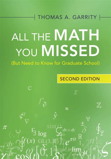 Buy All the Math You Missed: (but Need to Know for Graduate School ...