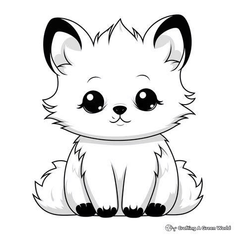 Arctic Fox Printable Coloring Page