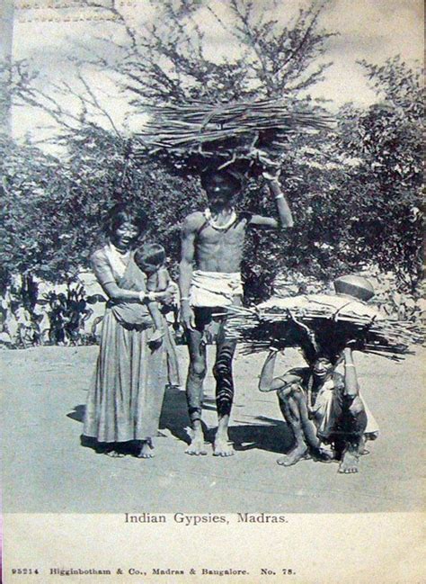 Vintage Postcard of Indian Gypsies - Madras (Chennai) - Old Indian Photos