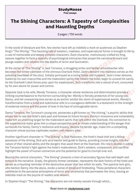 The Shining Characters: A Tapestry of Complexities and Haunting Depths ...