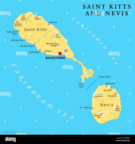 Map saint kitts nevis capital hi-res stock photography and images - Alamy