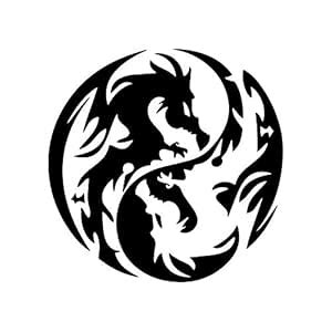 Dragon Yin Yang - Tribal Decal Vinyl Removable Decorative Sticker for ...