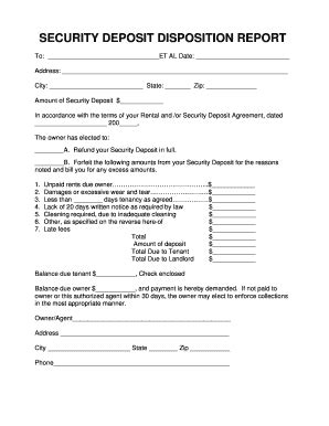 SECURITY DEPOSIT DISPOSITION REPORT 2020-2026 - Fill and Sign Printable ...