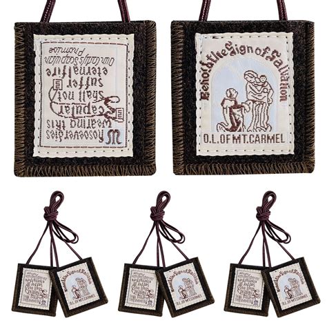 Scapulars Catholic 3 Pack Bulk Brown Scapular Of Our Lady | Desertcart ...
