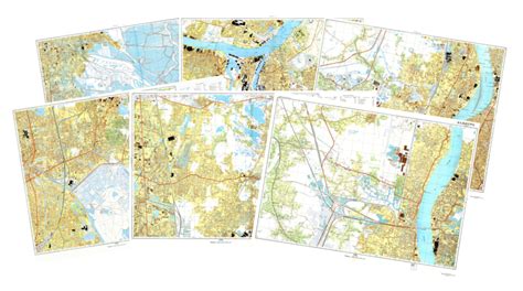 Calcutta (India) 6-Sheet Map Set - Soviet Military City Plans – Longitude Maps - longitude of kolkata