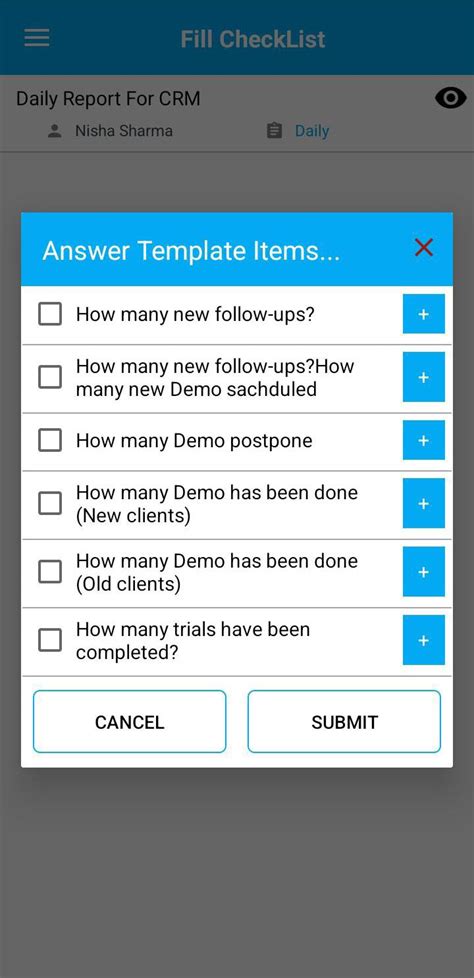 Fill Check List