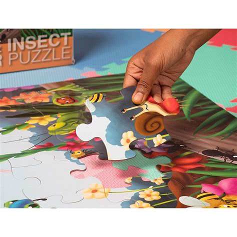 48-Piece Jumbo Floor Puzzles for Kids Age 3-6, Garden Bugs & Insects ...