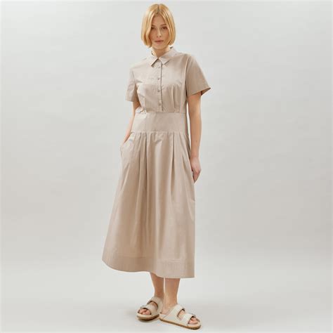 Cotton Box Pleat Shirt Dress | Sustainable Womenswear | Albaray