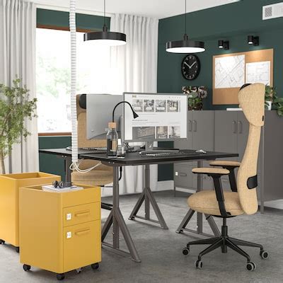 IDÅSEN desk, black/dark grey, 120x70 cm (471/4x271/2") - IKEA