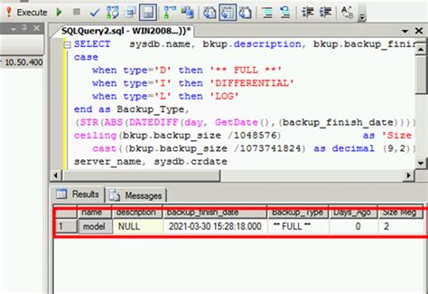 Image result for SQL Backup History