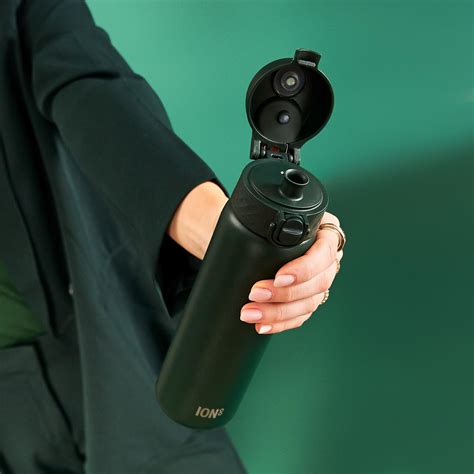 Leak Proof Slim Water Bottle, Stainless Steel, Dark Green, 600ml (20oz ...