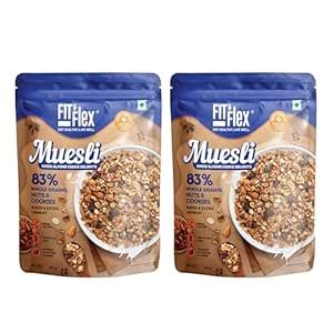 Fit & Flex Baked And Healthy Rich Choco Almond Cookie Delights Muesli ...