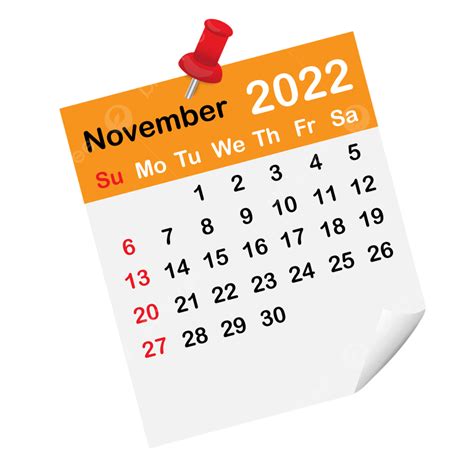 November Calendar Clip Art Free