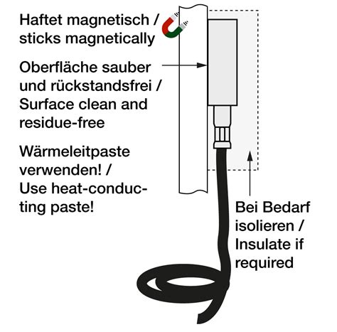 Anlegefühler Haftmagnet mit PFA-Leitung | Testo Sensor GmbH