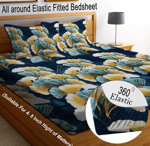 RisingStar Microfiber King Fitted (Elastic) 250 TC Printed Bedsheet ...