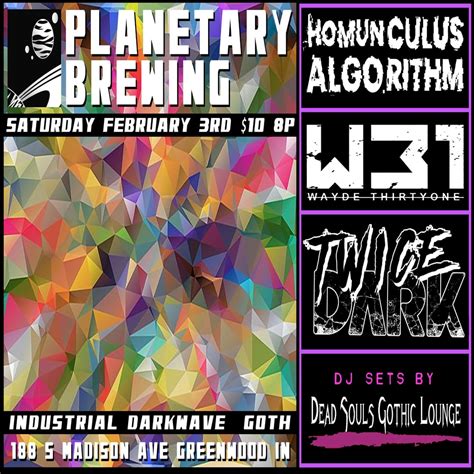 Planetary Brewing - Dark Dance Party - 2/3/24 - Goth Fun : r/bloomington