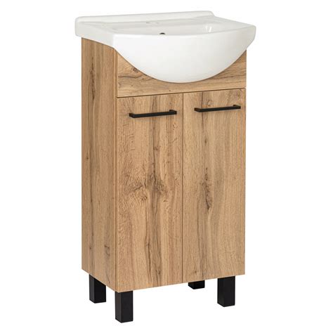 Szafka łazienkowa z umywalką stojąca pod umywalkę dąb wotan loft 45 cm ...