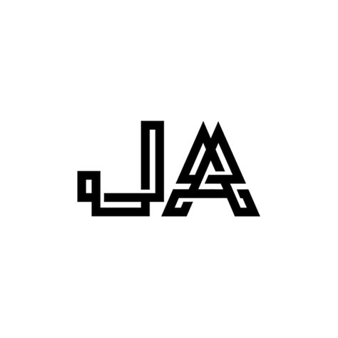 Ja monogram logo design letter text name symbol monochrome logotype ...