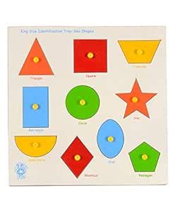 HeSale King Size Identification Wooden Tray Geo Shapes : Amazon.in ...