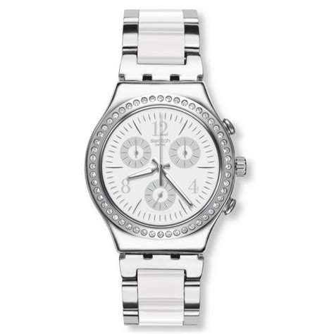 Unisex Swatch Watch Irony Chrono Made In White YCS119G Chronograph ...