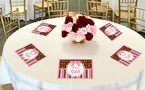 Baby Girl Cute Teddy Themed Table Placemats For Baby Shower, Theme Par ...