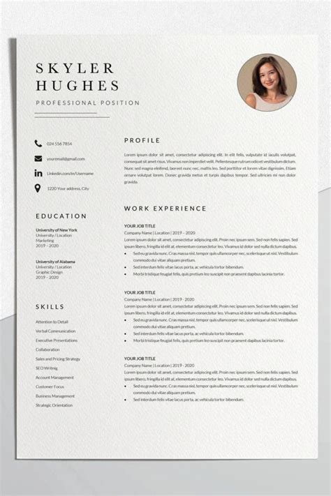 Resume Design Template Basic CV Template Word Sales Executive Resume CV ...