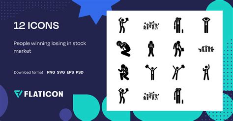 People winning losing in stock market Icon Pack | 12 .SVG Icons