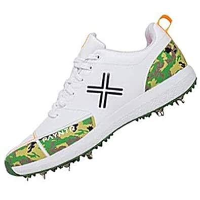 Buy Payntr X Batting Metal Spike Cricket Shoes Camo (White & Green ...