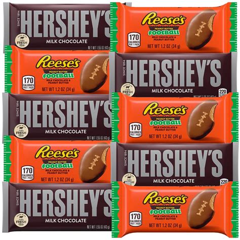 Milk Chocolate And Peanut Butter Football Candy Assortment Bulk 36 ...