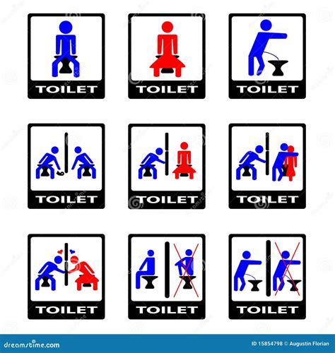 Funny WC,Toilet,Restroom Door Plate Symbols.Man And Woman Toilet ...