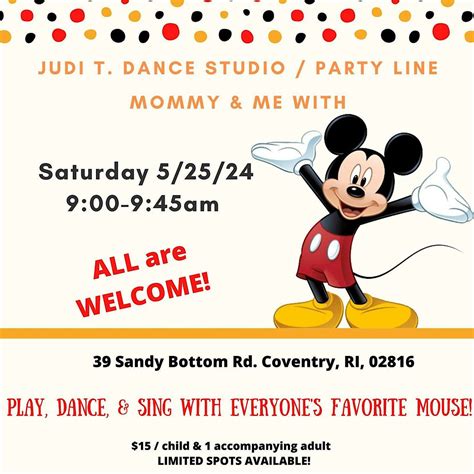 Mommy & Me with Special Guest, Judi T. Dance Studio / Party Line ...