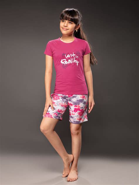 Girls Printed Shorts Set - Ananya Half Sleeve T-Shirt & Shorts | ESSA ...