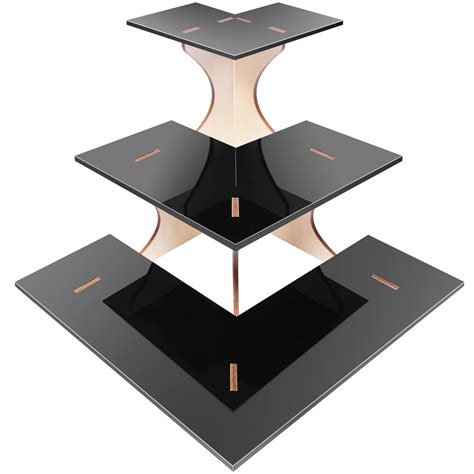 3 Tier Corner Display Stand With Shelves For Products Black ...