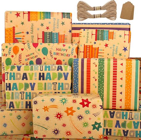 Wrapping Paper Sheets-Birthday Wrapping Paper for Women Men Girls Boys ...