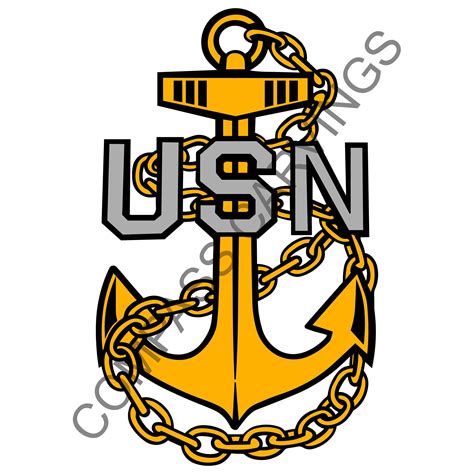 Chief Petty Officer Anchor Svg CPO Insignia Quality Dxf Digital ...